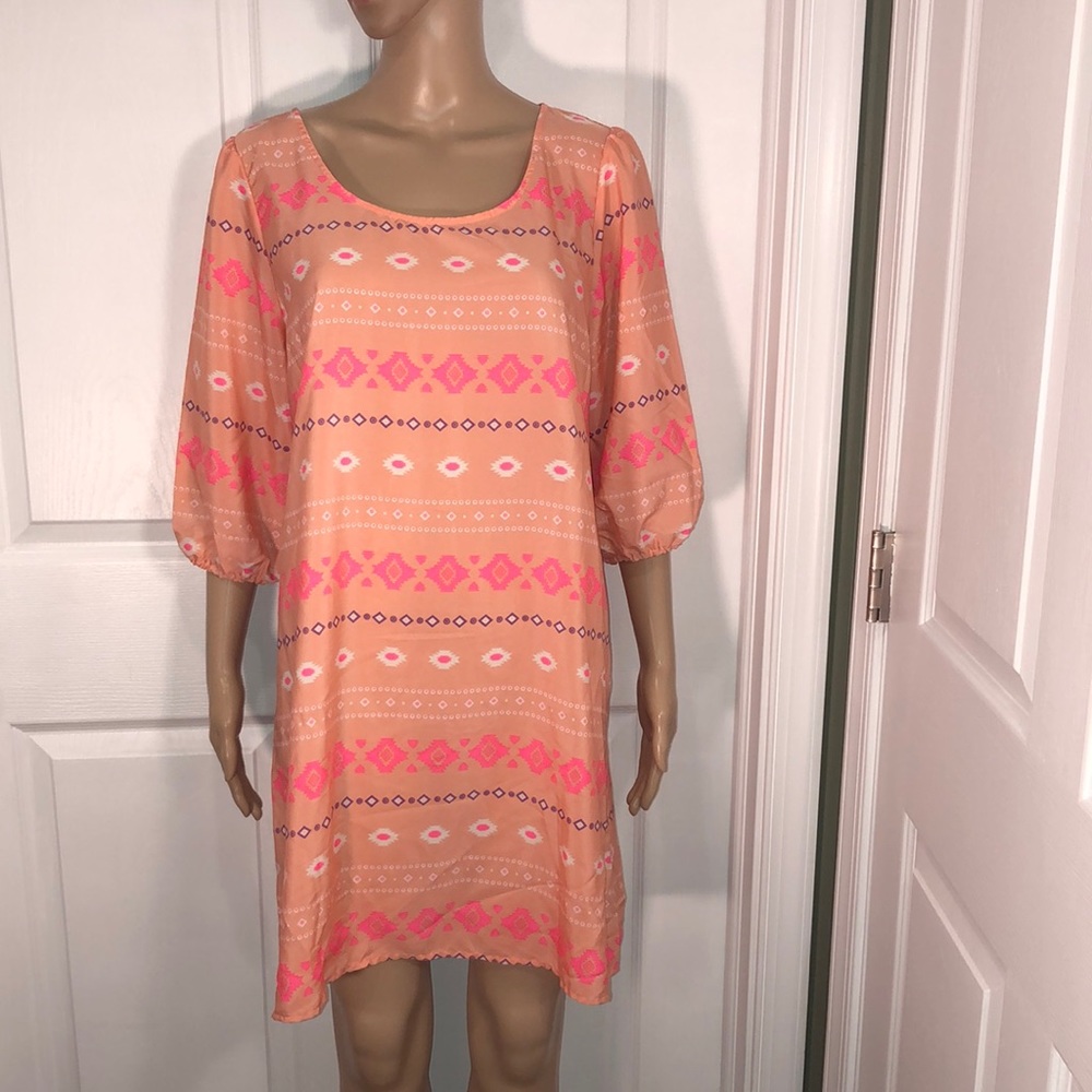 Rue 21 Orange Print Dress. XL